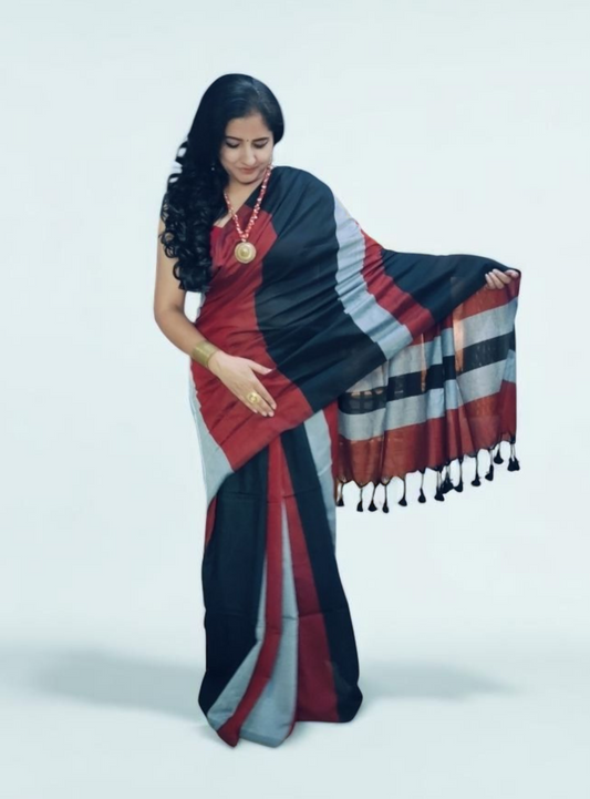 Multi color cotton saree
