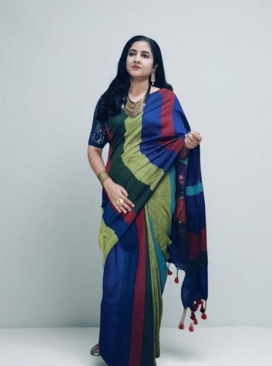 Multi Color cotton Saree