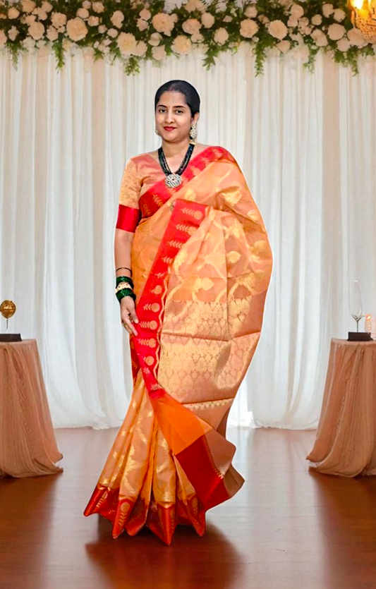 Orange Kota Saree