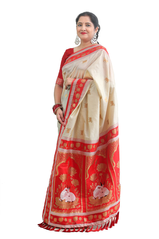Katan Silk Saree for Women – Traditional Designer Saree | Rangraga