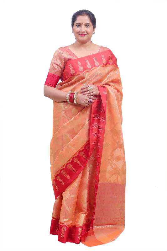 Orange Kota Saree