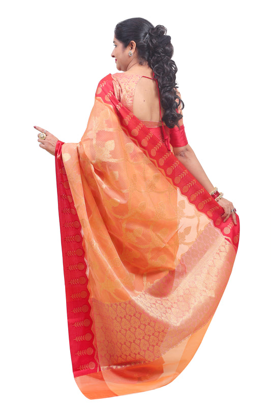 Orange Kota Saree