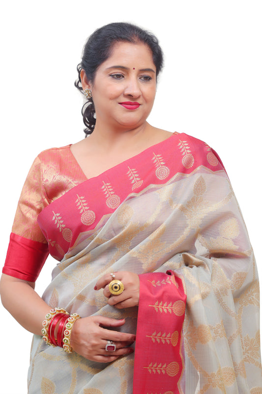 Dual Tone Kanjeevaram Silk Kota Saree