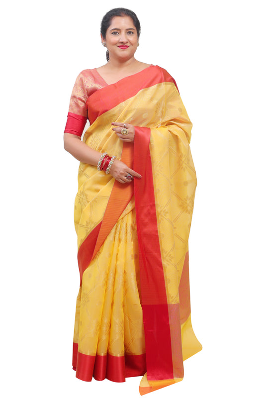 Yellow Kota Saree for Women – Designer & Traditional Saree | Rangraga