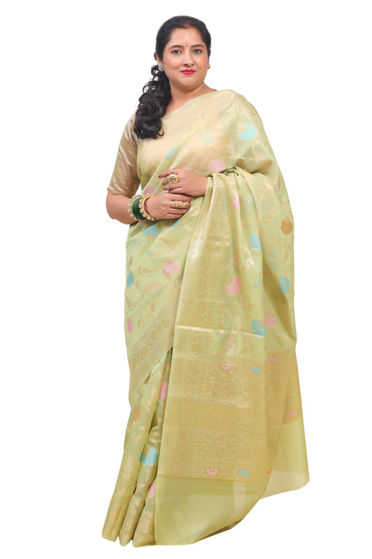 Light Green Kota Silk Saree